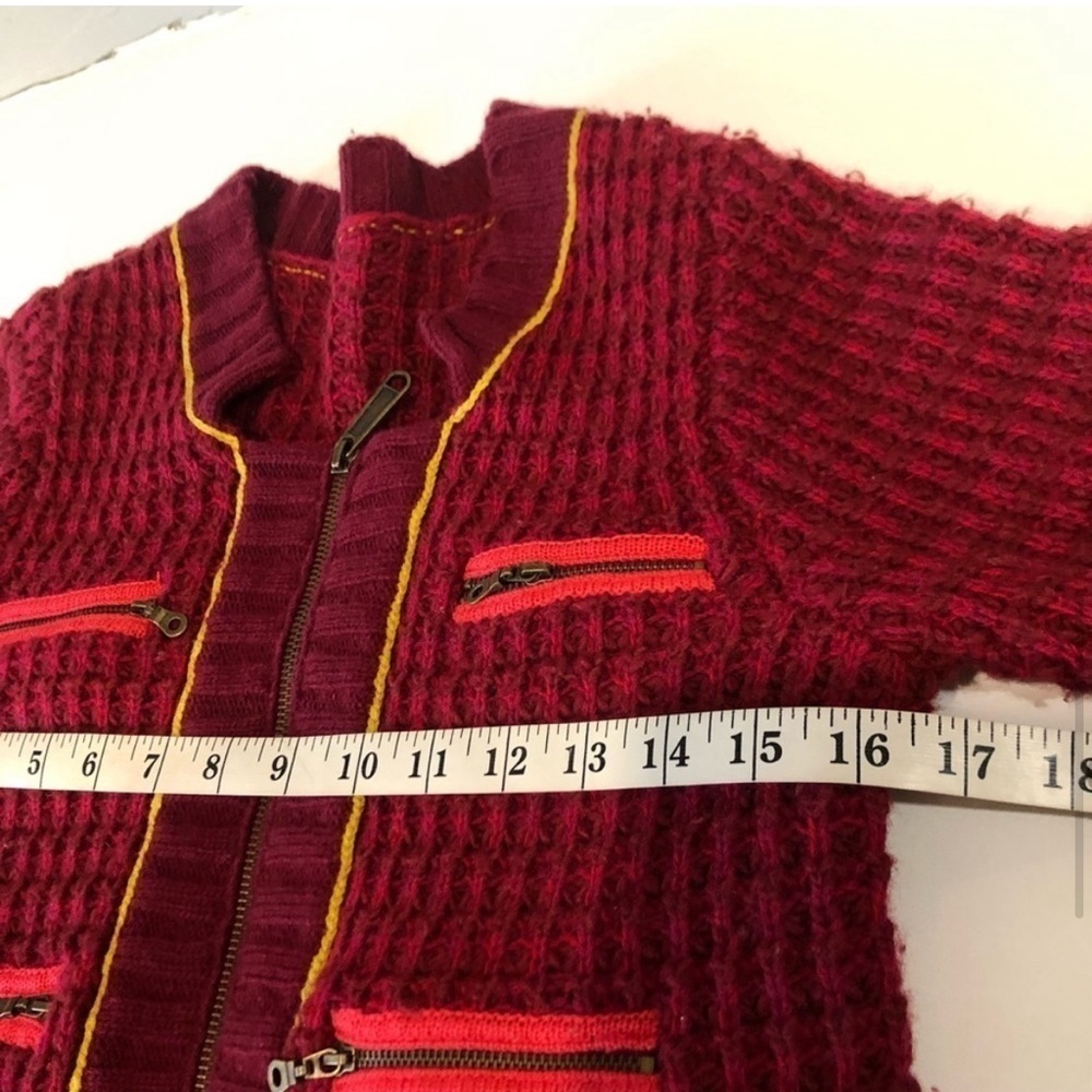 Free People thick knit cardigan front zipper wool blend - Picture 8 of 16